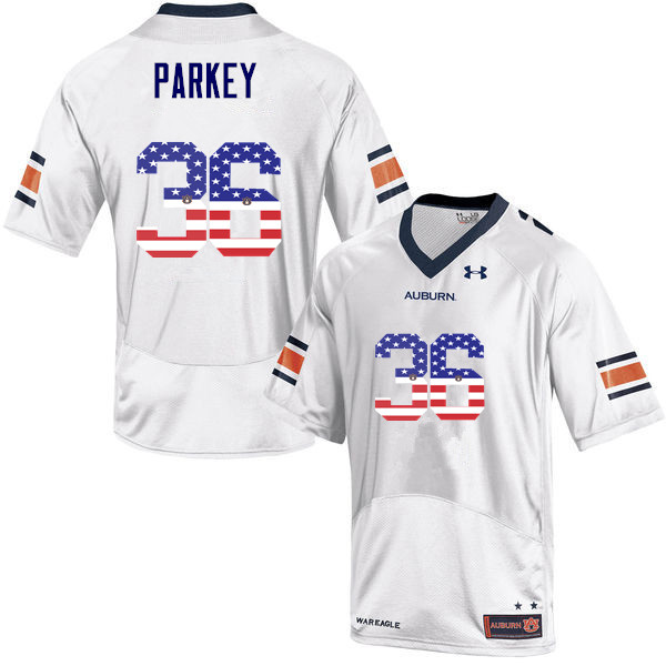 Men #36 Cody Parkey Auburn Tigers USA Flag Fashion College Football Jerseys-White